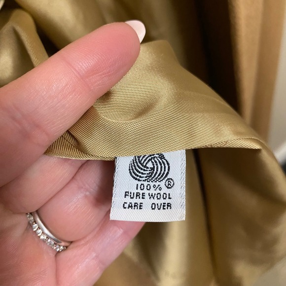 Cassidy Vintage Caramel 100% Pure Wool Made in USA Swing Trench Coat Size 10 - Picture 10 of 14